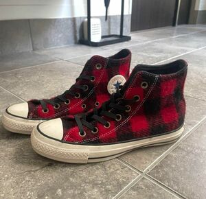 converse all star 1509 HI ハイカットスニーカー　赤　レッド　チェック柄 コンバース　23cm