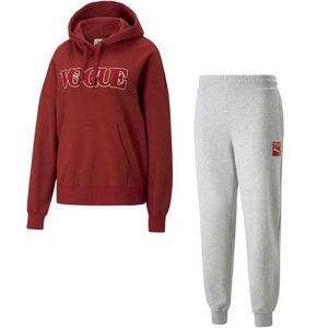  Puma Vogue collaboration lady's pull over fender -ti-& pants US size M (L corresponding ) regular price 20900 jpy dark red / gray VOGUE sweat top and bottom 