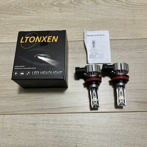LTONXEN H11 LED ヘッドライト/フォグランプ H9 H11 兼用 LEDバルブ 爆光 ホワイト 6000K 車用 LED ヘッドライト ファンレス 一体型 2個入