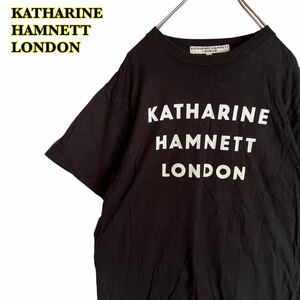 KATHARINE HAMNETT LONDON キャサリンハムネット　半袖Tシャツ　ロゴプリント　黒　Mサイズ　【AY1552】