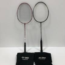 【1円～】バトミントン ラケット YONEX Carbonex50 NANORAY 600 まとめ売り 現状品 FXプラス ソフトケース付き【中古品】_画像1