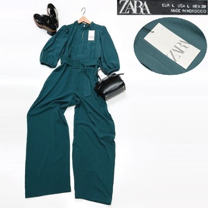  unused goods /L/ ZARA green all-in-one lady's tag casual Jump suit femi person adult pretty green coveralls -tei Leeza la