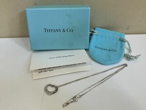 ●TIFFANY&Co ティファニー オープンハート ネックレス シルバー 925 保存袋 外箱 付属 レディース ペレッティ PERETTI