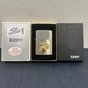 ☆● 《未使用品》 ② ジッポー ZIPPO アメリカ海兵隊 ゴールドエンブレム オイルライター シルバー色USA H 2000 XVI 