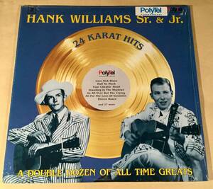 LP(2枚組 輸入盤)●ハンク・ウィリアムス HANK WILLIAMS Sr. & Jr／24 KARAT HITS●シュリンク付美品！