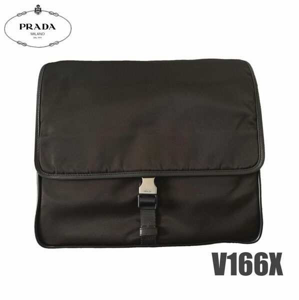 PRADA MILANO Borsa a spalla V166X／EBANO／ショルダーバッグ・メッセンジャーバッグ