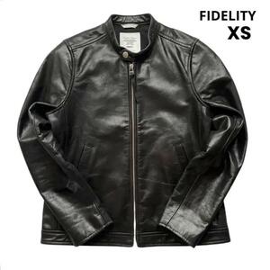 FIDELITY フィデリティ レザーライダースジャケット ブラック 黒 XS　アウター レザー　革ジャン　牛革　美品　1941年創業メーカー