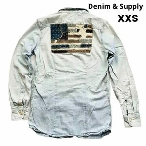 Denim&Supply デニム＆サプライ ラルフローレン 長袖シャツ 星条旗　ライトブルー　シャンブレー　ラルフローレン RRL