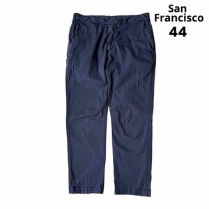 San Francisco サンフランシスコ クロップドパンツ ネイビー 44　スラックス　ストレート　ストレッチツイル　カジュアルパンツ