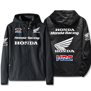 ホンダ Honda HRC スレーシング ジャケット バイクウエアグッズ 冬服 長袖 防風▲ブラック