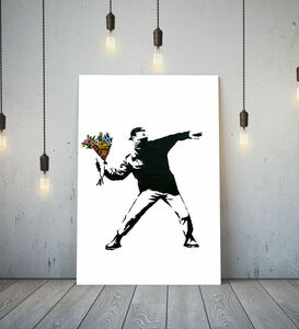 Art hand Auction Banksy عالية الجودة قماش الإطار المشارك صورة A1 لوحة فنية الشمال في الخارج صور السلع اللوحة الداخلية زهرة منفذها زهرة, المواد المطبوعة, ملصق, آحرون