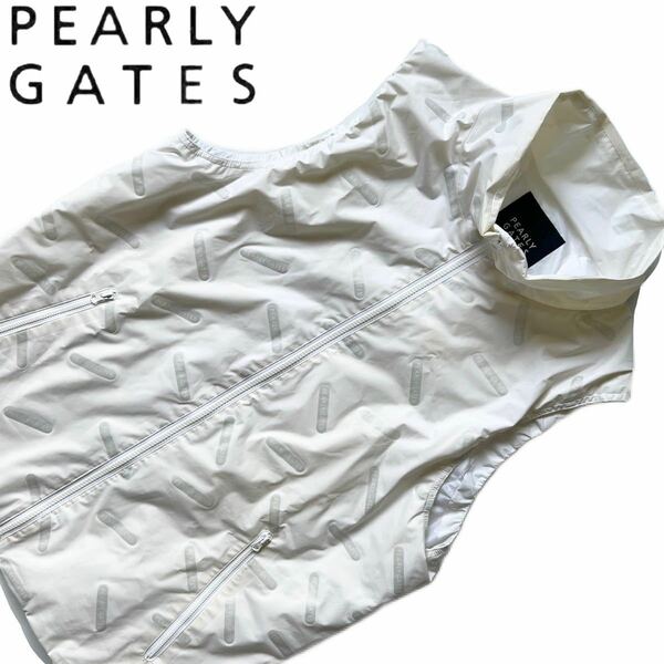 【送料無料】Pearly Gates パーリーゲイツ　エアーベスト　ナイロン　メンズ　ゴルフ　golf ジャケット　ホワイト　白　6 XL LL