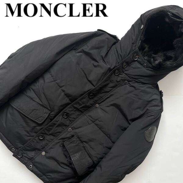 【送料無料】MONCLER モンクレール 毛皮 ダウンジャケット ファー 中綿 コート 1 ブラック 黒 レディース アウター 防寒 冬物