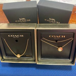 COACH コーチ アウトレット GLD ゴールドオープン サークルシルバー ブレスレット ラインストーン &COACH ゴールド ネックレスの2セット