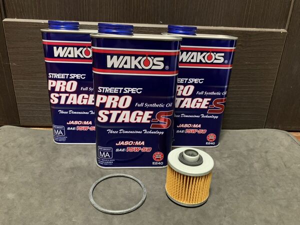 SRX400 WAKO'S オイル＆エレメント 新品即決 SR500 SR400 SRX600 ヤマハ 15W50 ワコーズ オイルフィルター