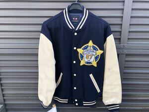 ★昭和とVANとおもちゃ★ VAN JAC 旧VAN時代のVAN JACKET ネイビー×クリーム 袖革スタジアムジャンバー87