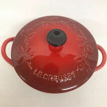 未使用　250ml LE CREUSET ル・クルーゼ ルクルーゼ ミニ　ココット ロンド ココットロンド ホーリーレリーフ　クリスマス限定　レッド_画像2