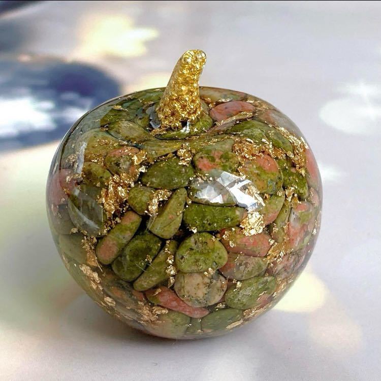 Orgonite Chanceuse - Pomme Mignonne et Ronde - Unakite, Articles faits à la main, intérieur, marchandises diverses, ornement, objet