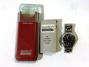 SWATCH IRONY スウォッチ アイロニー 腕時計 ケース付 クオーツ アナログ カレンダー アルミ スイス製/ビンテージ アンティーク レトロ/QH