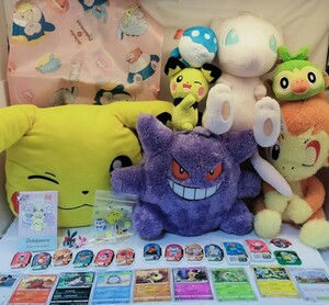 ポケモン ピカチュウ クッション ぬいぐるみ ゲンガー ヒコザル ミュウ ピチュー サルノリ ポーチ トート エコバッグ フィギュア 34点