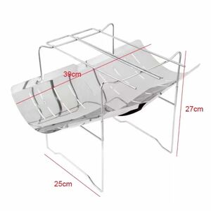 焚き火台 バーベキューコンロ 折りたたみ焚き火台 A4サイズ コンパクト 軽量 ステンレス製 収納袋付き