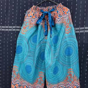  with translation gaucho pants olientaru pants ethnic men's lady's free size rayon 100% c-364