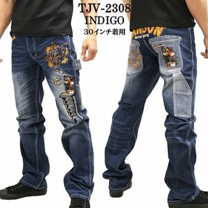 VANSON LEATHERS × TOM & JERRY トム アンド ジェリー 【定価\22000】 デニムペインターパンツ TJV-2308 INDIGO 34 インチ