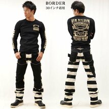 VANSON LEATHERS 【定価\22000】 ダブルニーパンツ NVBL-706 BORDER 32 インチ_画像2