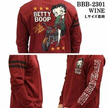 The BRAVE-MAN × BETTY BOOP ベティ ブープ 【定価￥8500】 ロンTEE BBB-2301 WINE サイズ XXL_画像3