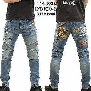 The BRAVE-MAN × LOONEY TUNES ルーニー テューンズ 【定価\22000】 ストレッチバイカーパンツ LTB-2304 INDIGO-B 38 インチ