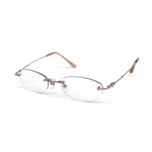 良好◆PARIS MIKI パリミキ メガネフレーム◆ ピンク K18使用 ツーポイント レディース 眼鏡 サングラス sunglasses 服飾小物