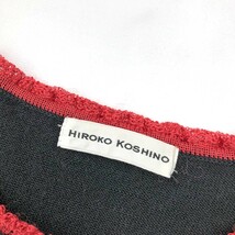 ◆HIROKO KOSHINO ヒロココシノ ノースリーブニット サイズ38◆ ブラック ウール レディース トップス フラワーデザイン_画像5