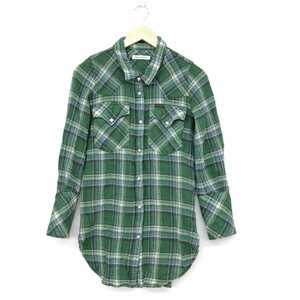 *HYSTERIC GLAMOUR Hysteric Glamour long sleeve shirt * green wool lady's tops check pattern 