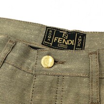 ◆FENDI フェンディ タイトスカート サイズI46◆ ブラウン レディース ロゴデザイン ロゴ金ボタン ボトムス_画像4