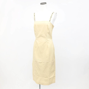 *FENDI Fendi One-piece size I42* cream beige lady's Italy made camisole One-piece jumper skirt 