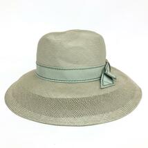 ◆papillon パピヨン 麦わら帽子 ◆ ライトグリーン 天然草 中央帽子 レディース 帽子 ハット hat 服飾小物_画像3