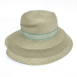 ◆papillon パピヨン 麦わら帽子 ◆ ライトグリーン 天然草 中央帽子 レディース 帽子 ハット hat 服飾小物