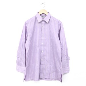 ◆CHARVET シャルべ ドレスシャツ サイズ40◆ ピンク コットン メンズ ストライプ柄 長袖 トップス ワイシャツ フランス製