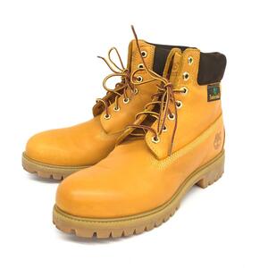 美品◆Timberland ティンバーランド ブーツ 8.5◆11058 イエローブラウン レザー メンズ 靴 シューズ boots ワークブーツ