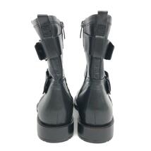 美品◆ECCO エコー ショートブーツ 38◆ ブラック ベルトデザイン レディース 靴 シューズ ブーティー boots_画像4