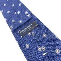 ◆FRANCO BASSI フランコバッシ ネクタイ◆ ブルー シルク100％ 小紋柄 レディース 絹 フォーマル スーツ 紳士 服飾小物_画像3