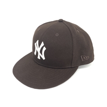 良好◆NEW ERA ニューエラ×ヤンキース 75thワールドシリーズ キャップ ◆ ブラウン 59fifty メンズ 帽子 ハット hat 服飾小物_画像1