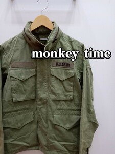 ★H041 monkey time ミリタリージャケット ジャケット ARMY レディースS カーキ・緑系 