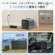 ポータブル電源 大容量 AC出力500W 96000mAh/300Wh 家庭用蓄電池 リン酸鉄リチウム電池 発電機 車中泊_画像5