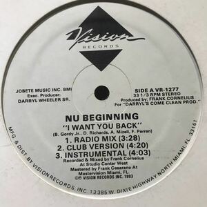Nu Beginning / I Want You Back USオリジナル盤