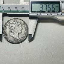 イタリア　硬貨　ノポリ王国　1812年　ジョアッキーノ・ナポレオーネ王　国章　5リラ　コイン　古銭　重さ20.9g_画像6