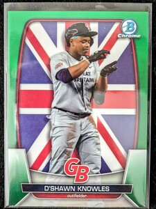 【初売！1円スタート】2023 Bowman Chrome - D’Shawn Knowles WBC Flag Green Refractor 99シリアル / Angels Topps