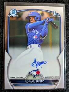 【初売！1円スタート】2023 Bowman Chrome - Adrian Pinto 1st Bowman Prospect Chrome Auto / Blue Jays Topps