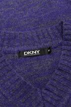 W061/美品 DKNY セーター 長袖ニット Vネック 霜降り ウール M 紫_画像5