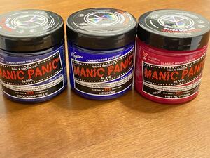 新品未使用　カラークリーム　マニック パニック　MANIC PANIC マニパニ　青系　赤系　３セット付き